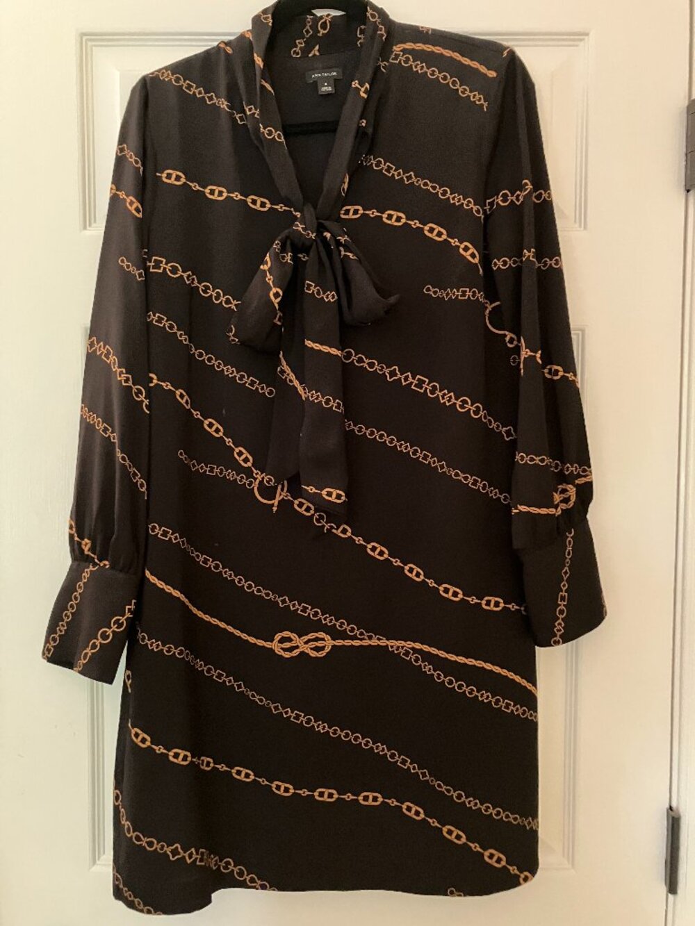 Ann Taylor Dress, Size M, Black/Dark Tan